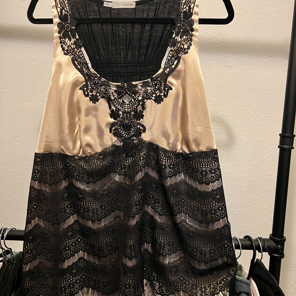 Black Lace and Gold/Light Brown tank